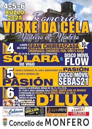 Fechas, información, programa, cartel, imágenes, mapa y ubicación de Romaría da Nosa Señora de Cela  en  Monfero