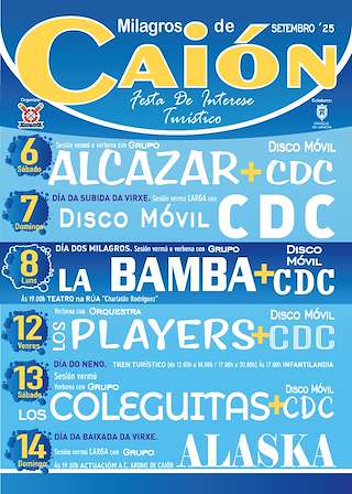 Fechas, información, programa, cartel, imágenes, mapa y ubicación de Romaría da Nosa Señora dos Miragres de Caión  en  Laracha