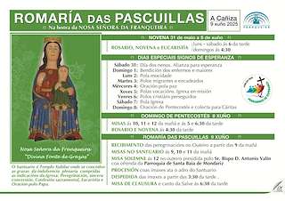 Fechas, información, programa, cartel, imágenes, mapa y ubicación de Romaría da Virxe da Franqueira - Romaría das Pascuillas  en  A Caniza