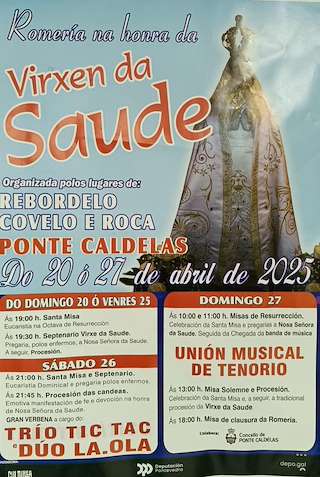 Fechas, información, programa, cartel, imágenes, mapa y ubicación de Romaría da Virxe da Saúde  en  Ponte Caldelas
