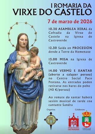 Fechas, información, programa, cartel, imágenes, mapa y ubicación de I Romaría da Virxe do Castelo  (2026)  en  Castroverde