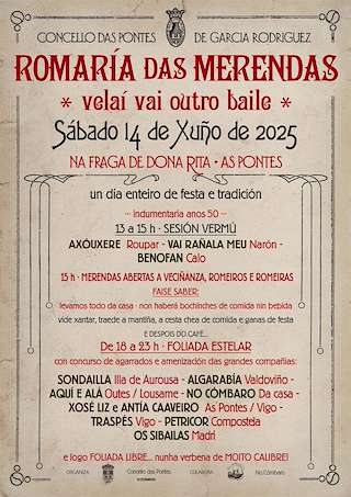 Fechas, información, programa, cartel, imágenes, mapa y ubicación de Romaria das Merendas  en  As Pontes de García Rodríguez