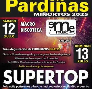 Fechas, información, programa, cartel, imágenes, mapa y ubicación de Romaría das Pardiñas de Miñortos  en  O Porto do Son