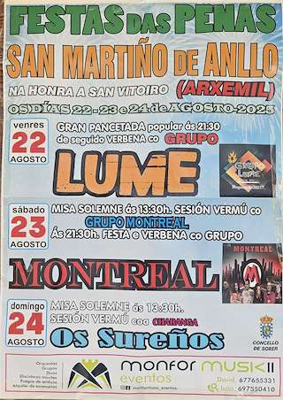 Fechas, información, programa, cartel, imágenes, mapa y ubicación de Romaría das Penas - San Vitorio de San Martiño de Anllo  en  Sober