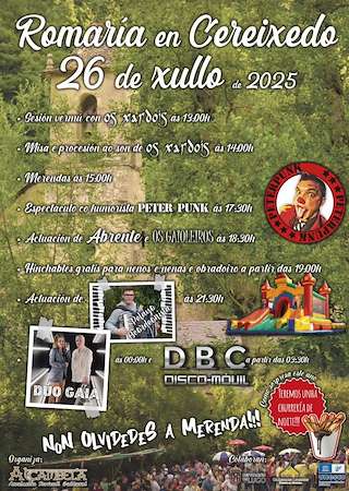 Fechas, información, programa, cartel, imágenes, mapa y ubicación de Romaría de Cereixedo  en  Cervantes