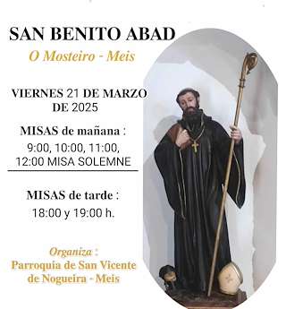 Fechas, información, programa, cartel, imágenes, mapa y ubicación de Romaría de Inverno de San Benito Abad de Mosteiro  en  Meis
