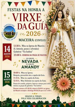 Fechas, información, programa, cartel, imágenes, mapa y ubicación de Romaría de Nosa Señora da Guia de Maceira  (2026) en Covelo