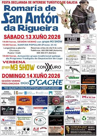 Fechas, información, programa, cartel, imágenes, mapa y ubicación de Romaría de San Antón da Rigueira  en  Xove