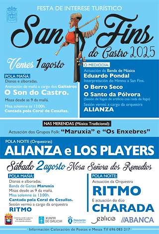 Fechas, información, programa, cartel, imágenes, mapa y ubicación de Romaría de San Fins do Castro (2026)  en  Cabana de Bergantiños
