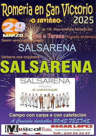 Fechas, información, programa, cartel, imágenes, mapa y ubicación de Romaría de San Vitorio  en  O Saviñao