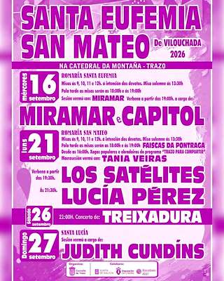 Fechas, información, programa, cartel, imágenes, mapa y ubicación de Romaría de Santa Eufemia de Vilouchada (2026) en Trazo