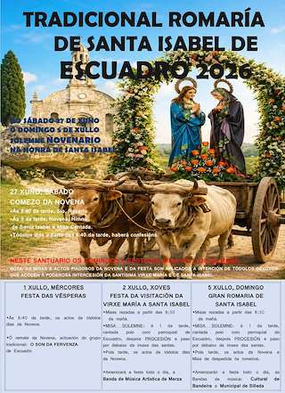 Fechas, información, programa, cartel, imágenes, mapa y ubicación de Romaría de Santa Isabel  de Escuadro (2026) en Silleda