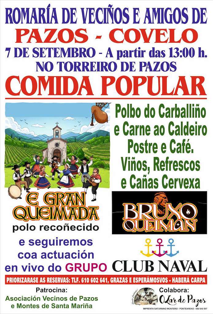 Romaría de Veciños e Amigos de Pazos - Comida Popular (2025) en Covelo