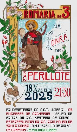 Fechas, información, programa, cartel, imágenes, mapa y ubicación de Romaría do 3 - San Perillote  en  Teo