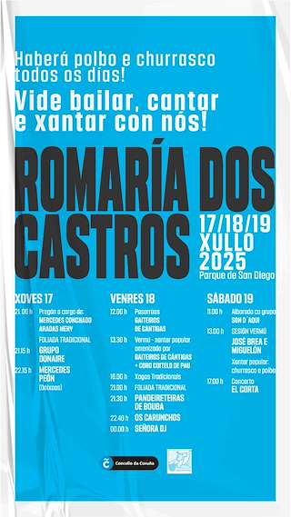 Fechas, información, programa, cartel, imágenes, mapa y ubicación de Romaría do Barrio de Os Castros  en  A Coruña