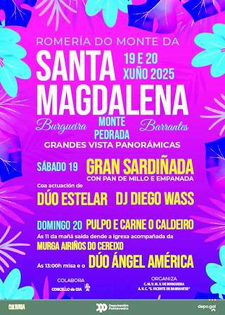 Fechas, información, programa, cartel, imágenes, mapa y ubicación de Romaría do Monte da Santa Magdalena  en  Oia