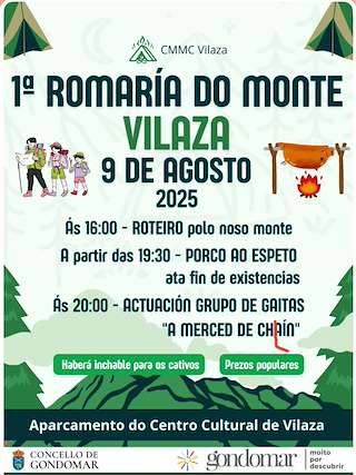 Fechas, información, programa, cartel, imágenes, mapa y ubicación de I Romaría do Monte de Vilaza  en  Gondomar