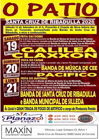 Fechas, información, programa, cartel, imágenes, mapa y ubicación de Romaría do Patio de Santa Cruz de Ribadulla (2026) en Vedra