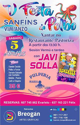 Fechas, información, programa, cartel, imágenes, mapa y ubicación de V Romaría do Polbo de San Fins  en  Vimianzo