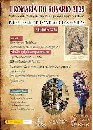 Fechas, información, programa, cartel, imágenes, mapa y ubicación de I Romaría do Rosario (2025)  en  O Bolo