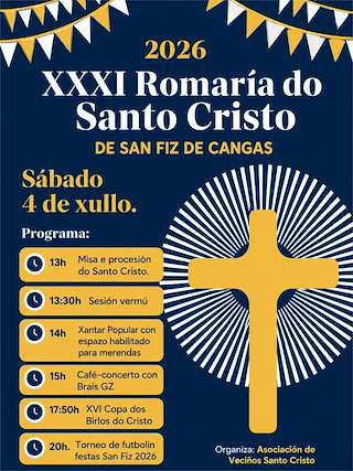 Fechas, información, programa, cartel, imágenes, mapa y ubicación de Romaría do Santo Cristo de San Fiz de Cangas (2026)  en  Pantón