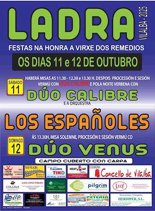 Fechas, información, programa, cartel, imágenes, mapa y ubicación de Romaría dos Remedios de Ladra  (2025)  en  Vilalba