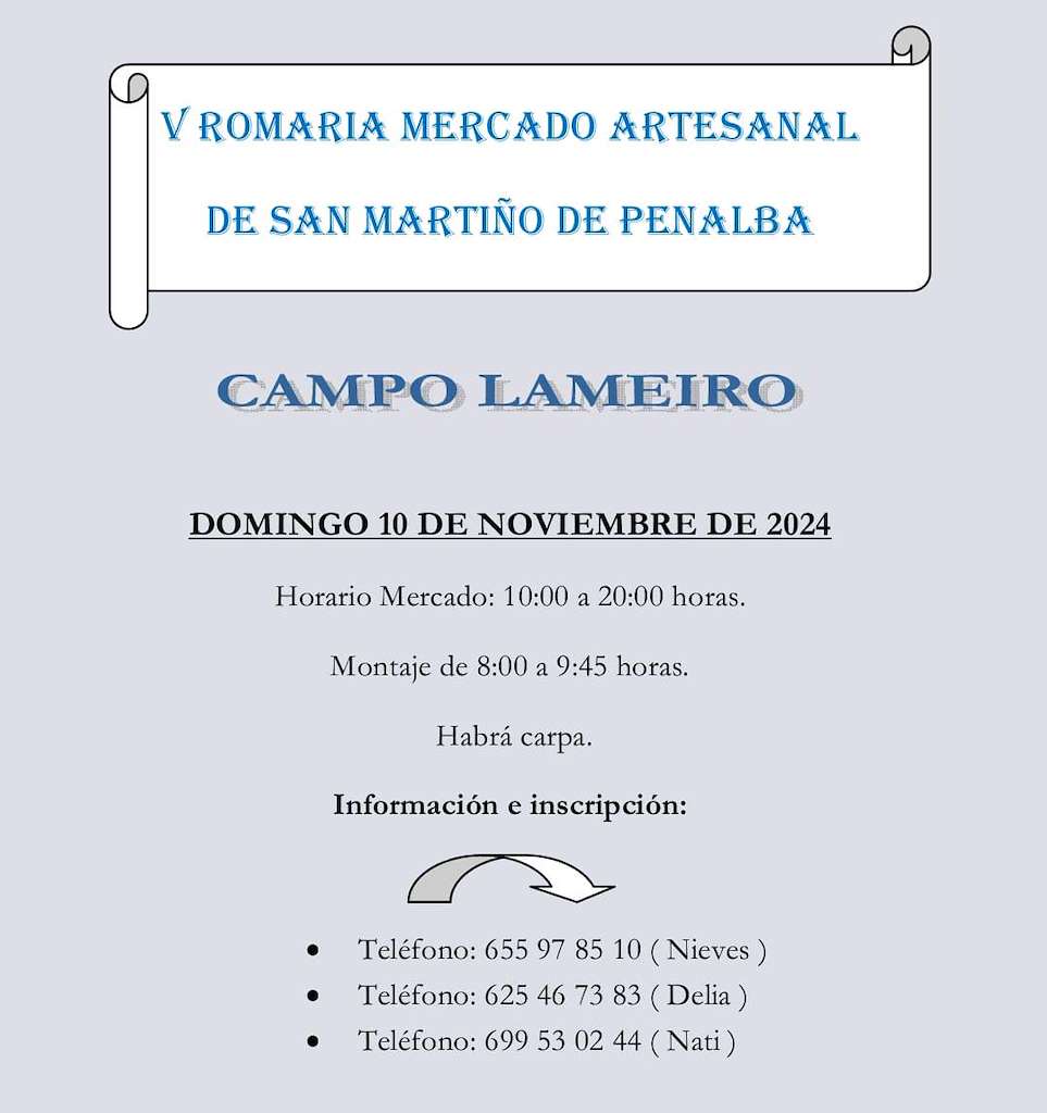 V Romaría e Mercado Artesanal de San Martiño de Penalba en Campo Lameiro