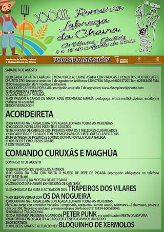 Fechas, información, programa, cartel, imágenes, mapa y ubicación de XXXIII Romaría Labrega da Chaira  en  Guitiriz