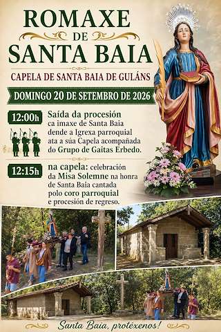 Fechas, información, programa, cartel, imágenes, mapa y ubicación de Romaxe de Santa Baia de Guláns  (2026)  en  Ponteareas