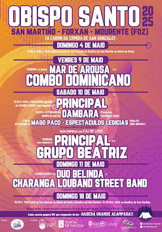 Fechas, información, programa, cartel, imágenes, mapa y ubicación de Romaxe Obispo Santo de San Martiño  en  Foz