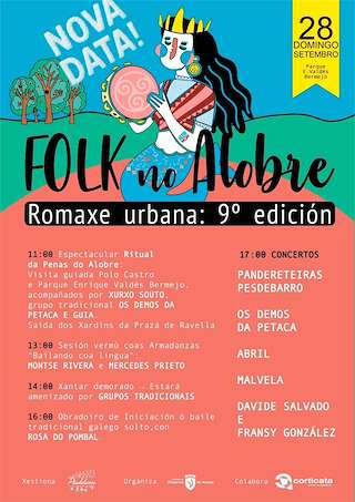 Fechas, información, programa, cartel, imágenes, mapa y ubicación de IX Romaxe Urbana Folk no Alobre (2025)  en  Vilagarcía de Arousa