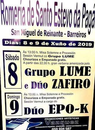 Romería de Santo Estevo da Pagá en Barreiros