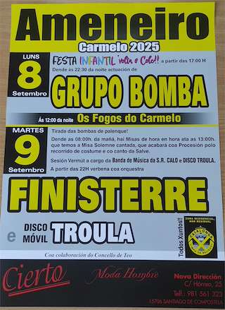 Romería do Carmelo de Ameneiro (2026) en Teo