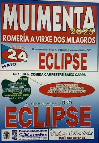 Fechas, información, programa, cartel, imágenes, mapa y ubicación de Romería a Virxe dos Milagros de Muimenta   en  Cospeito