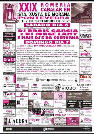 Fechas, información, programa, cartel, imágenes, mapa y ubicación de XXIX Romería Cabalar de Santa Xusta  en  Moraña