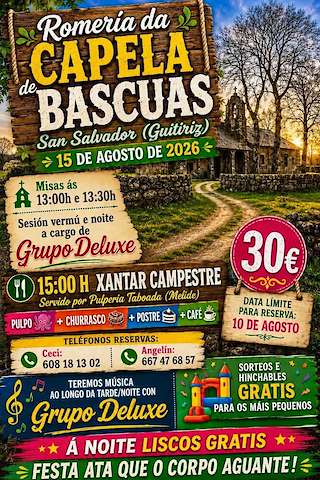 Fechas, información, programa, cartel, imágenes, mapa y ubicación de Romería da Capilla de Bascuas (2026) en Guitiriz