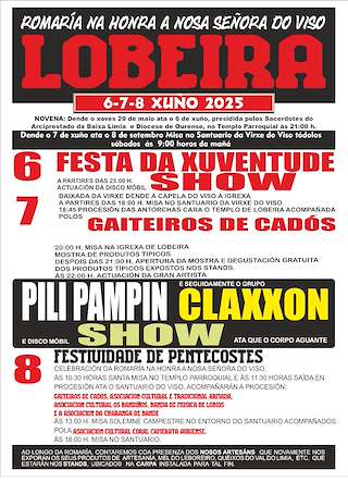 Fechas, información, programa, cartel, imágenes, mapa y ubicación de Romería da Nosa Señora do Viso  en  Lobeira