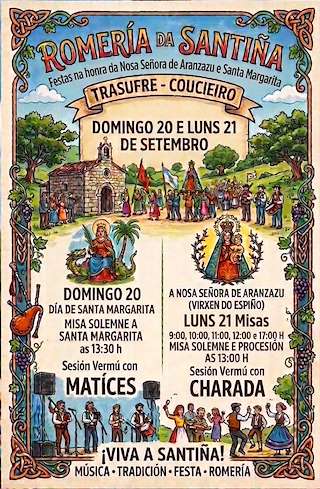 Fechas, información, programa, cartel, imágenes, mapa y ubicación de Romería da Santiña de Trasufre (2026) en Muxía
