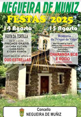 Fechas, información, programa, cartel, imágenes, mapa y ubicación de Romería de Nosa Señora da Veiga  en  Negueira de Muñiz