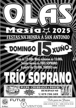 Fechas, información, programa, cartel, imágenes, mapa y ubicación de Romería de San Antonio de Olas  en  Mesía