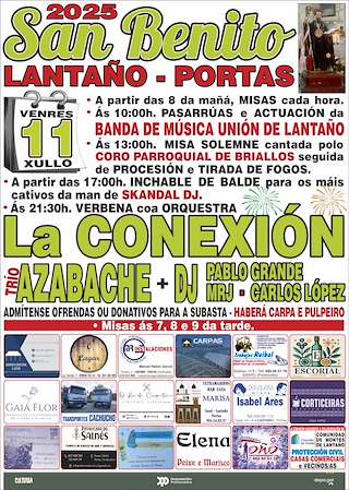 Fechas, información, programa, cartel, imágenes, mapa y ubicación de Romería de San Benito de Lantaño  en  Portas