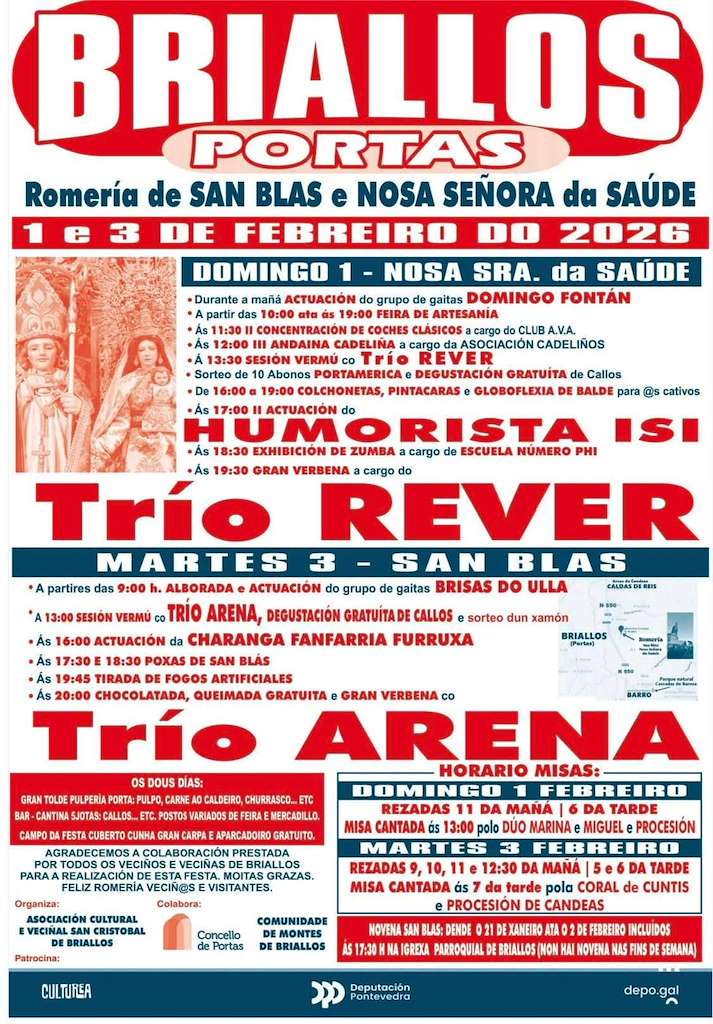 Romería de San Blas e Nosa Señora da Saúde de Briallos  en Portas