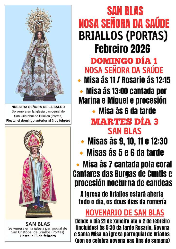 Romería de San Blas e Nosa Señora da Saúde de Briallos  en Portas
