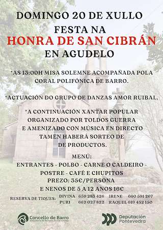 Fechas, información, programa, cartel, imágenes, mapa y ubicación de Romería de San Cibrán  en  Barro