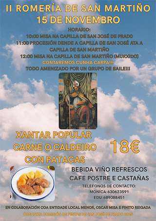 Fechas, información, programa, cartel, imágenes, mapa y ubicación de II Romería de San Martiño (2025)  en  Gondomar