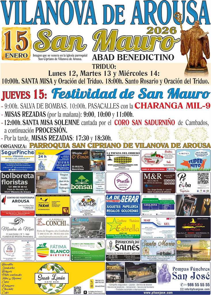 Romería de San Mauro de San Cipriano (2027) en Vilanova de Arousa