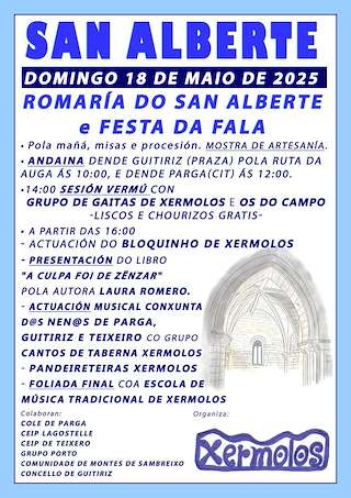 Fechas, información, programa, cartel, imágenes, mapa y ubicación de Romería del Santo Alberte de Parga  en  Guitiriz