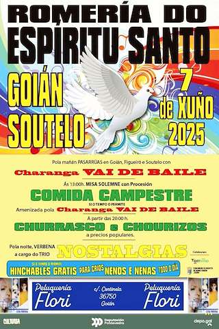 Fechas, información, programa, cartel, imágenes, mapa y ubicación de Romería do Espíritu Santo de Goián  en  Tomiño