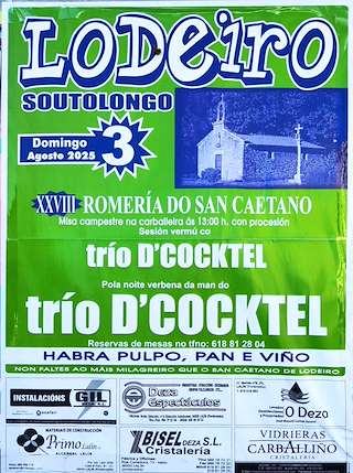 Fechas, información, programa, cartel, imágenes, mapa y ubicación de XXVIII Romería do San Caetano de Lodeiro  en  Lalín