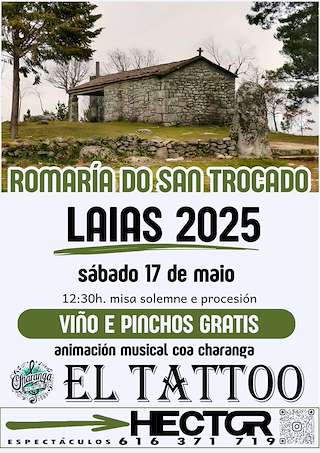 Fechas, información, programa, cartel, imágenes, mapa y ubicación de Romería do San Trocado de Laias  en  Cenlle